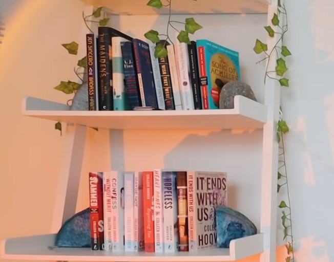 Books on shelves