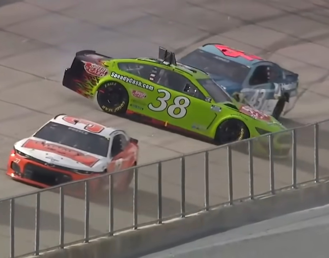 Anthony Alfredo wrecking during a NASCAR Race at Dover International Speedway 05-16-21