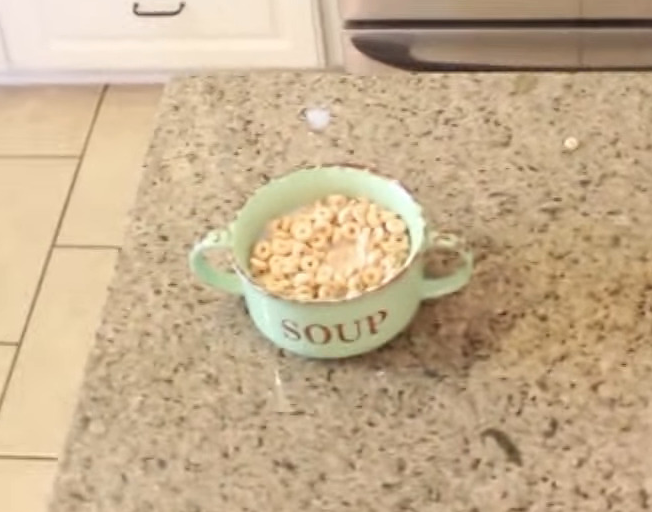 cereal in a soup bowl