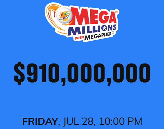 Mega Millions Jackpot at $910,000,000 for Friday 7-28-23