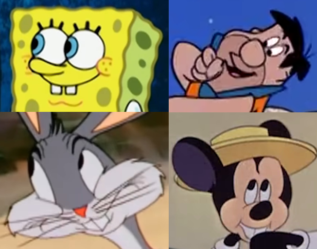 SpongeBob SquarePants - Fred Flintstone - Bugs Bunny - Mickey Mouse