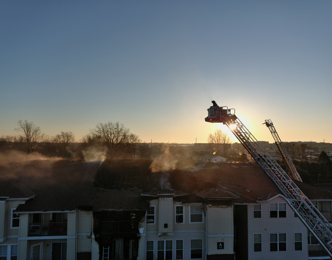 Bloomington Fire Department fighting an apartment fire 02-14-24