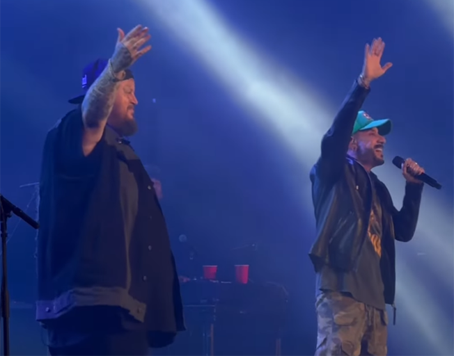 Jelly Roll and AJ McLean on stage