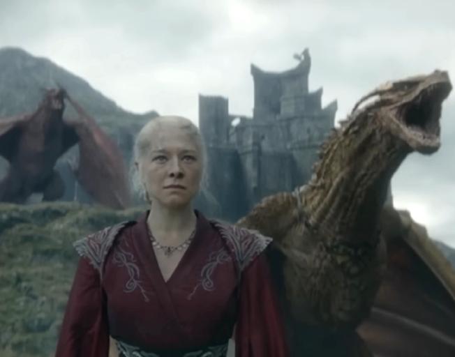 Queen Rhaenyra Targaryen with dragons in 'House of Dragons'