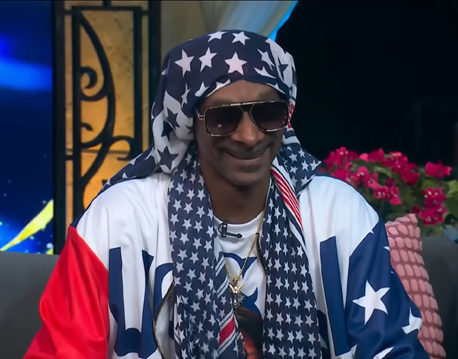 Snoop Dogg on NBC Sports set at Paris Olympics