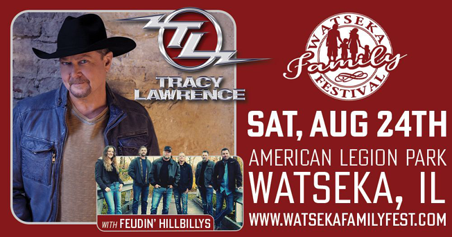 Tracy Lawrence with Feudin' Hillbillys at Watseka Family Festival August 24, 2024