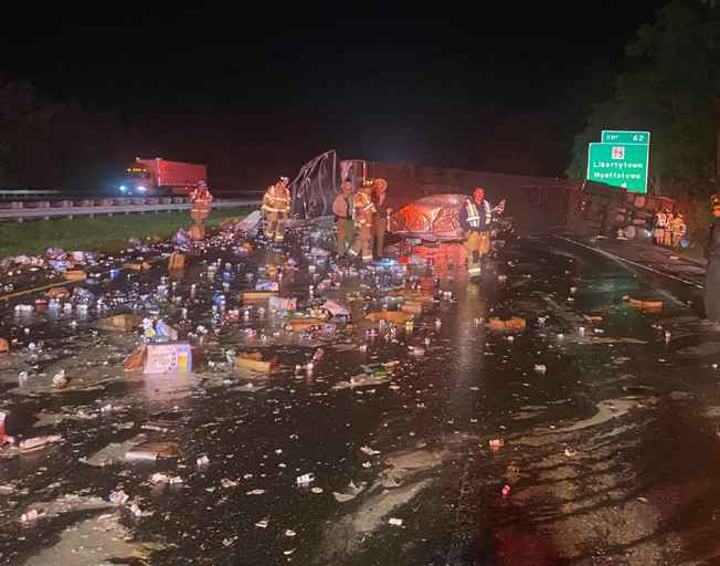 Beer can spilled across I-70 in Frederick County, Maryland 10-22-24