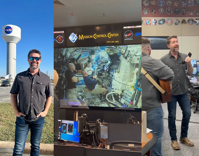 Josh Turner at NASA's Johnson Space Center and Astronauts on the International Space Station