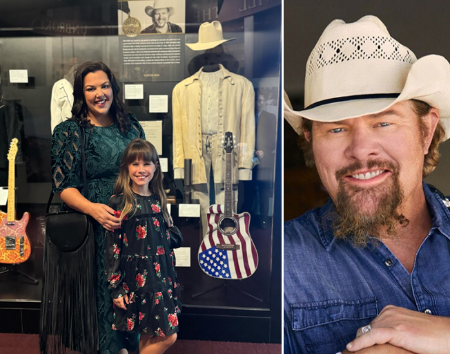 Krystal Keith and her daughter Hensley and Toby Keith